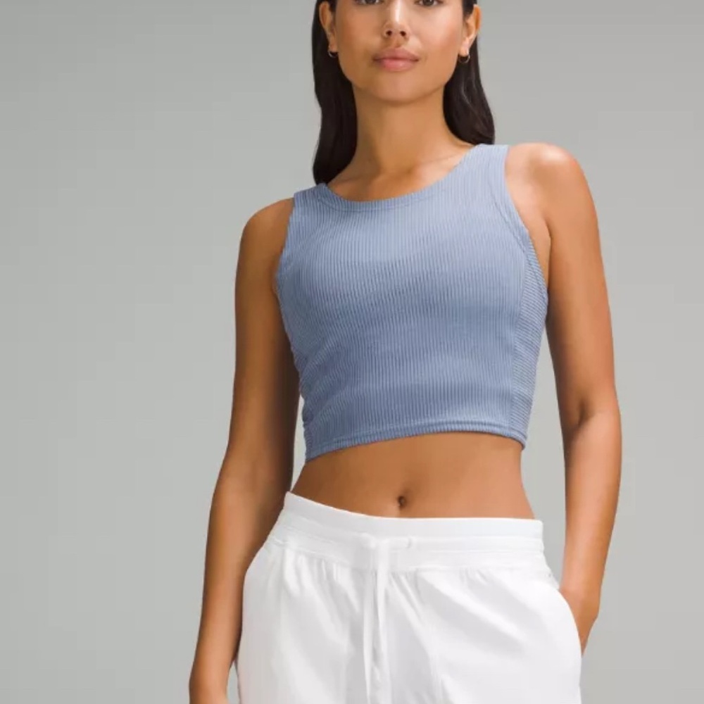 Lululemon Ribbed Softstreme Cropped Tank Top *NWT Oasis Blue/10